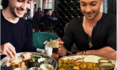 आयुष शर्मा 'रुसलान' के प्रचार के लिए गोर्धन थाल रेस्तरां पहुंचे