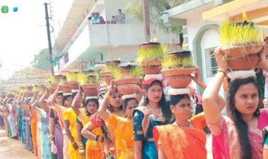 ज्योत जंवारा विसर्जन में उमड़े भक्त, नम आंखों से दी विदाई