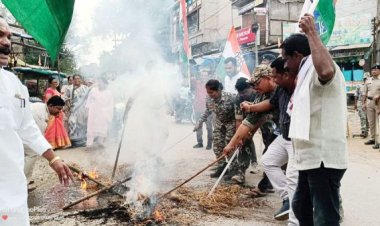 नेता प्रतिपक्ष राहुल पर टिप्पणी, पुतला फूंका