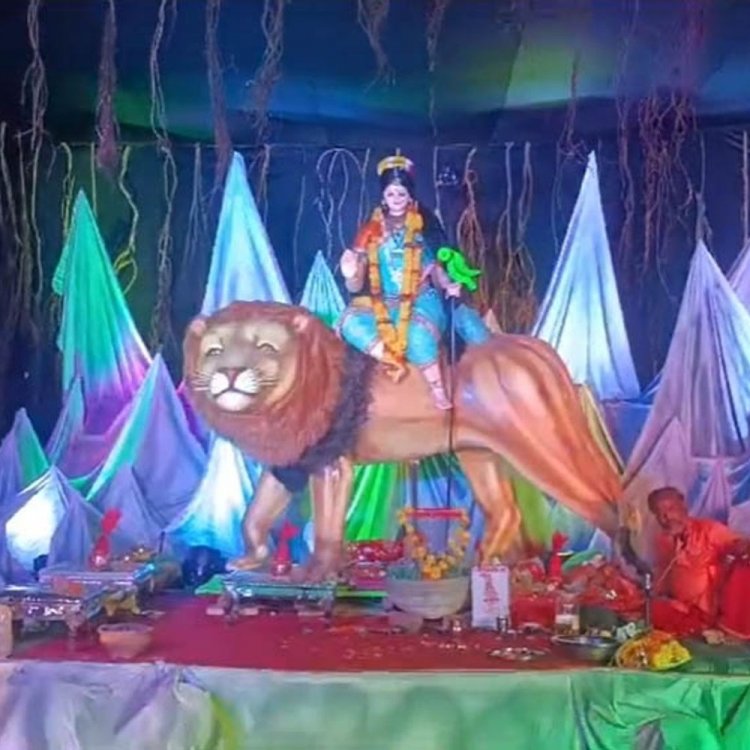 पहाड़ी में दुर्गा रूप में विराजी आदिवासी कन्या:जनजागृति दुर्गोत्सव समिति दे रही जागरूकता संदेश, दर्शन करने पहुंच रहे हैं भक्त