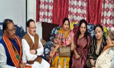 केंद्रीय स्वास्थ्य मंत्री नड्डा ने पूर्व राज्यसभा सदस्य स्व. गोपाल व्यास के परिजनों से की मुलाकात