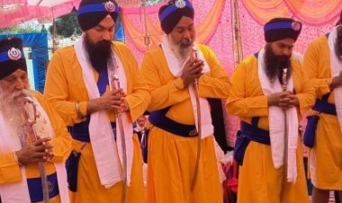 अमृतवेला दरबार बैरागढ़ में नए गुरुद्वारे का भूमिपूजन:पंज प्यारों ने की अरदास, सैकड़ों श्रद्धालुओं ने लिया आशीर्वाद