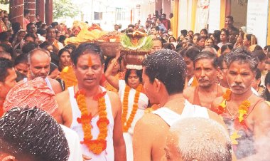 शोभायात्रा निकाल ज्योत जवारा का विसर्जन