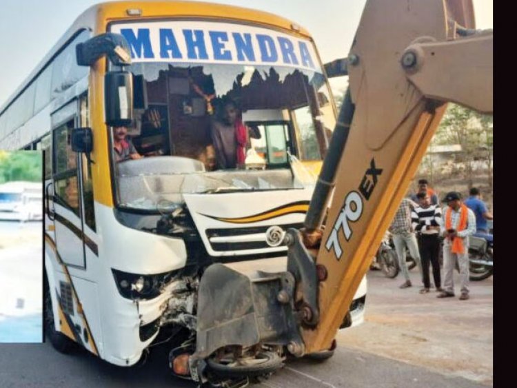 बस- बाइक भिड़ंत, युवक की मौत