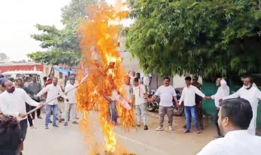 विजय शाह के विवादित बयान पर विरोध प्रदर्शन, कांग्रेस ने पुतला फूंका