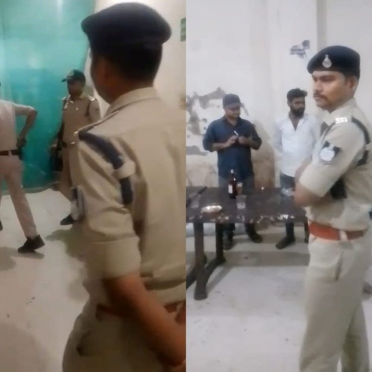 अवैध अहातों पर पुलिस का एक्शन:पुलिस को देखा तो गिलास छोड़ भागे शराबी, पकड़कर हवालात भेजा