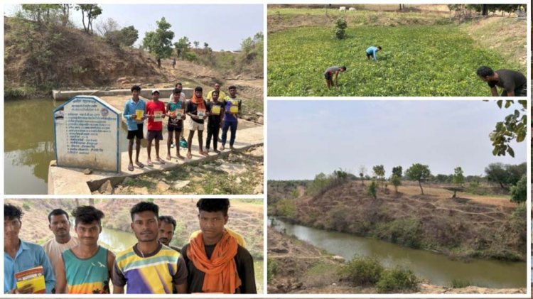 मोरघनिया नाला में बने चेक डेम से पानी को तरसते किसानों के चेहरे पर आई मुस्कान